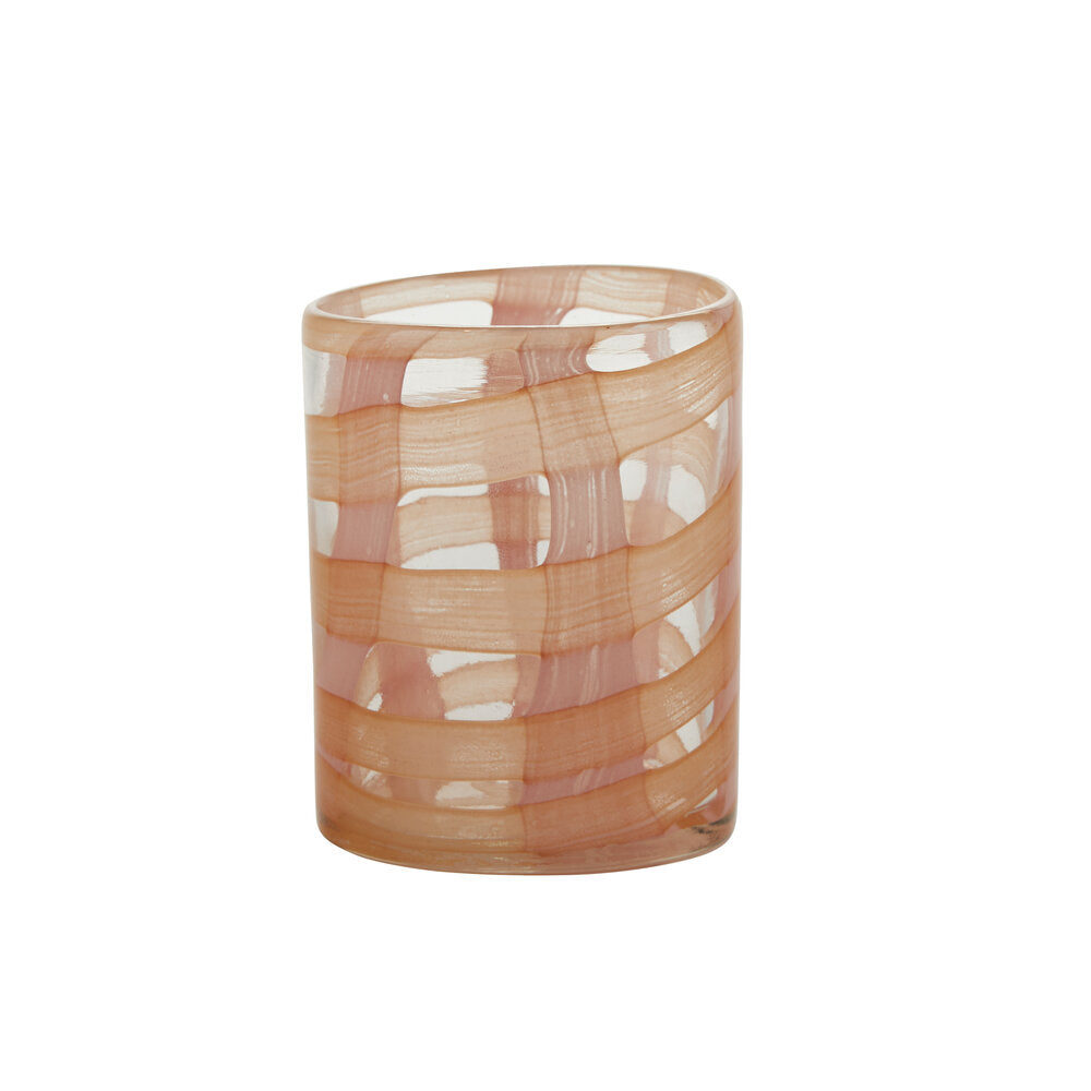 Unik ternet drikkeglas, orange/pink - H11 cm